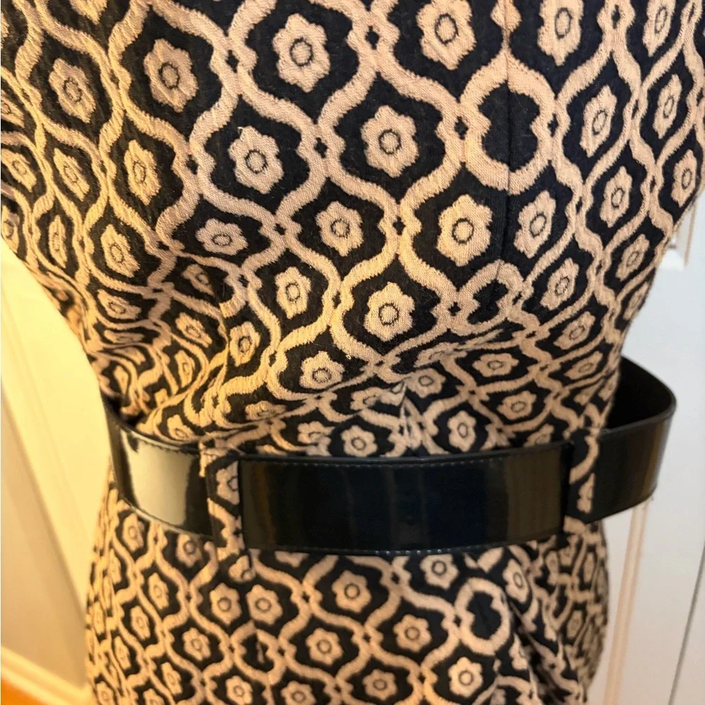 Nine West Black and Tan Geometric Midi Dress - Picture 6 of 8